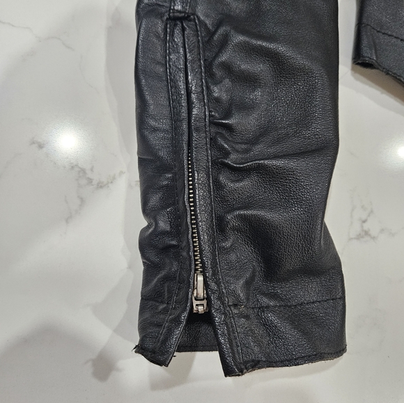 Leather motorcycle style jacket - Picture 6 of 7